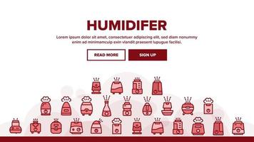 colección diferentes iconos de humidificador establecer vector