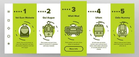 Tramway, Urban Transport Onboarding vector