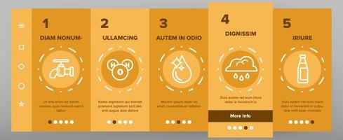 Clean Water Line Icon Set Vector Onboarding