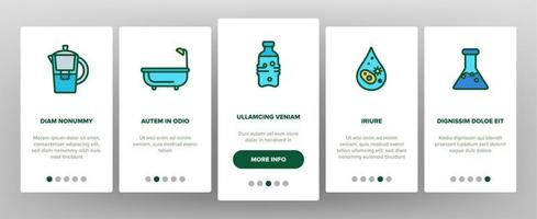 Clean Water Line Icon Set Vector Onboarding