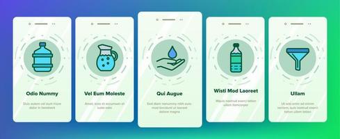 Clean Water Line Icon Set Vector Onboarding