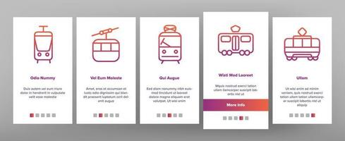 Tramway, Urban Transport Onboarding vector