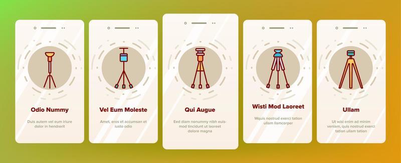 Tripod, Cameraman Equipment Vector Onboarding