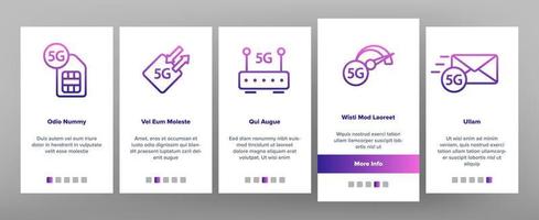 5G Fast Network, Connection To Website Vector Onboarding