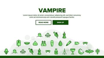 Protection From Vampire Vector Linear Icons Set