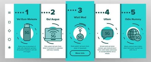 5G Fast Network, Connection To Website Vector Onboarding