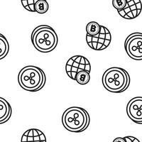 Cryptocurrency Icon Vector Seamless Pattern