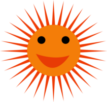 design de sinal de ícone de desenho animado de emoção de sol png