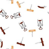 Corkscrew Icon Vector Seamless Pattern