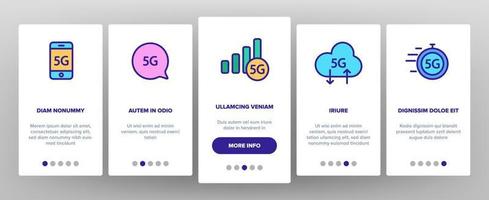 5G Fast Network, Connection To Website Vector Onboarding