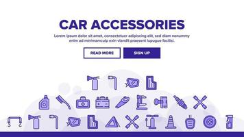 Car Accessories Tool Landing Header Vector