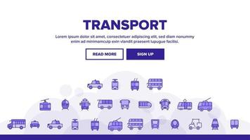 conjunto de iconos lineales de vector de transporte público y vehículo