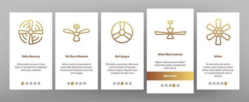 Ceiling Fans, Propellers Vector Onboarding Mobile App Page Screen