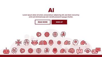 Artificial Intelligence Elements Vector Icons Set