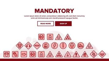 Collection Mandatory Signs Marks Vector Icons Set