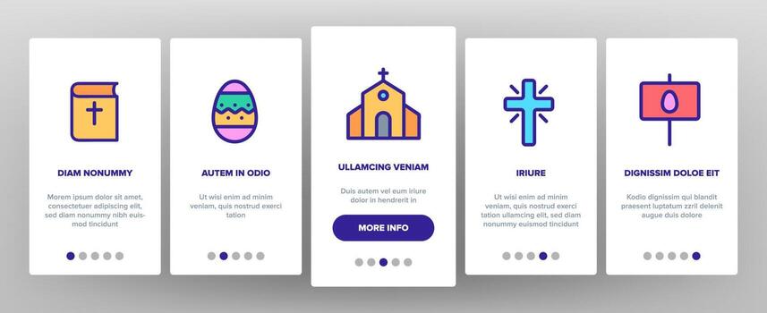 Happy Easter Elements Vector Onboarding