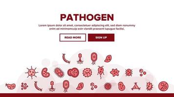 Collection Pathogen Elements Vector Sign Icons Set