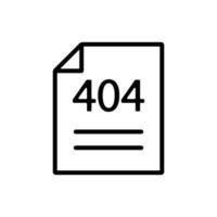 Error 404 vector icon. Isolated contour symbol illustration