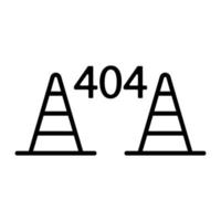 Error 404 vector icon. Isolated contour symbol illustration