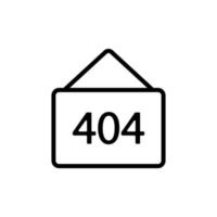 Error 404 vector icon. Isolated contour symbol illustration