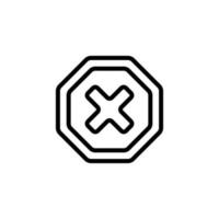 Error 404 vector icon. Isolated contour symbol illustration