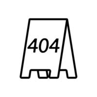 Error 404 vector icon. Isolated contour symbol illustration