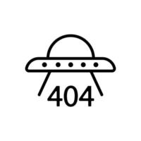 Error 404 vector icon. Isolated contour symbol illustration