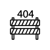 Error 404 vector icon. Isolated contour symbol illustration