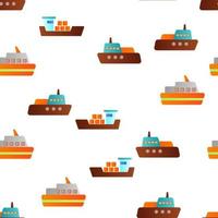transbordador, barco y barco vector de patrones sin fisuras