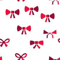 Red Bow And Ribbon Vector Seamless Pattern