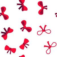 Red Bow And Ribbon Vector Seamless Pattern