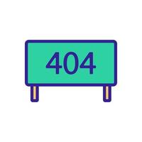 Error 404 vector icon. Isolated contour symbol illustration