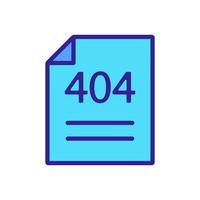 Error 404 vector icon. Isolated contour symbol illustration