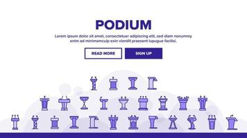 Podium Speaker Tool Landing Header Vector