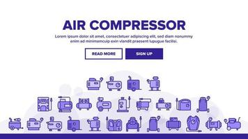 vector de encabezado de aterrizaje del dispositivo compresor de aire