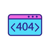 Error 404 vector icon. Isolated contour symbol illustration