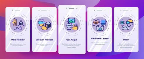 Augmented, Virtual Reality Vector Onboarding Mobile App Page Screen