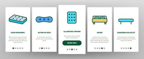 tipos de colchones y material vector onboarding