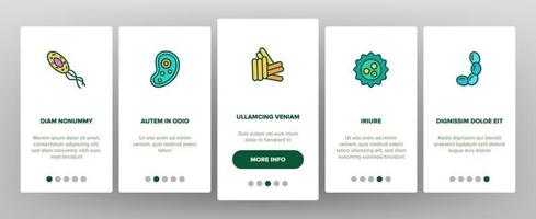 Microorganisms Cells Thin Line Icons Vector Onboarding