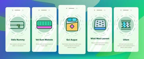 tipos de colchones y material vector onboarding