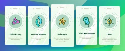 Microorganisms Cells Thin Line Icons Vector Onboarding