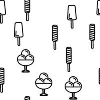 Ice Cream Icon Set Vector Seamless Pattern