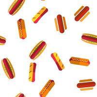 Hot Dog, Burger Vector Seamless Pattern