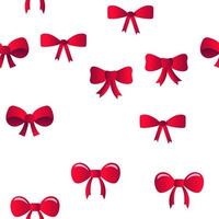 Red Bow And Ribbon Vector Seamless Pattern