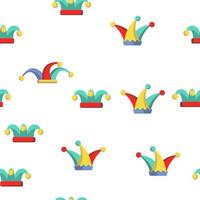 Funny Jester Hat Linear Vector Seamless Pattern