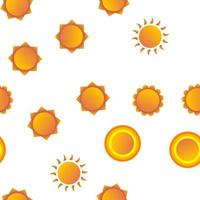 Yellow Sun Icon Vector Seamless Pattern