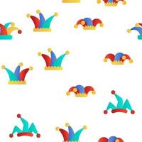 Funny Jester Hat Linear Vector Seamless Pattern