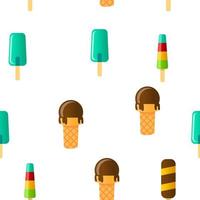 Ice Cream Icon Set Vector Seamless Pattern