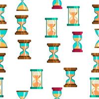 Sandclock Icon Set Vector Seamless Pattern