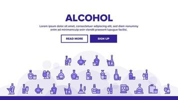 Alcohol Drink Bottles Landing Header Vector